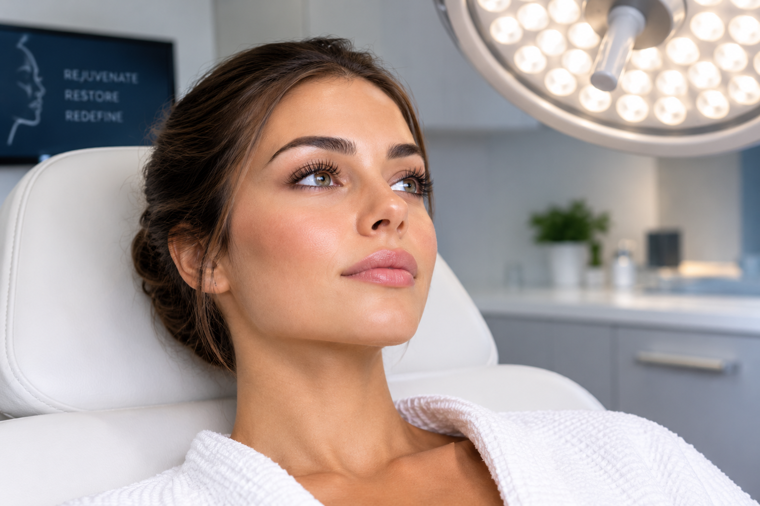 Woman resting during facial surgery recovery
