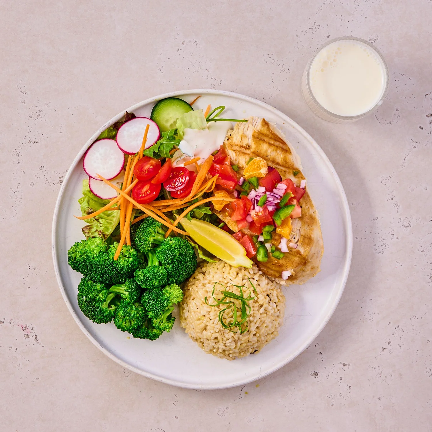 Healthy plate with protein and vegetables to prepare for surgery