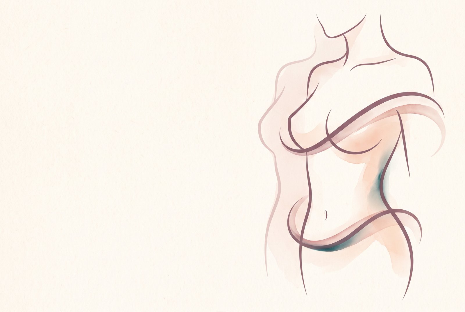 Abstract line art of a woman's figure for the mommy makeover guide