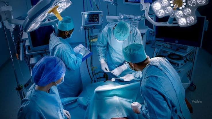 Plastic surgeon in the operating room